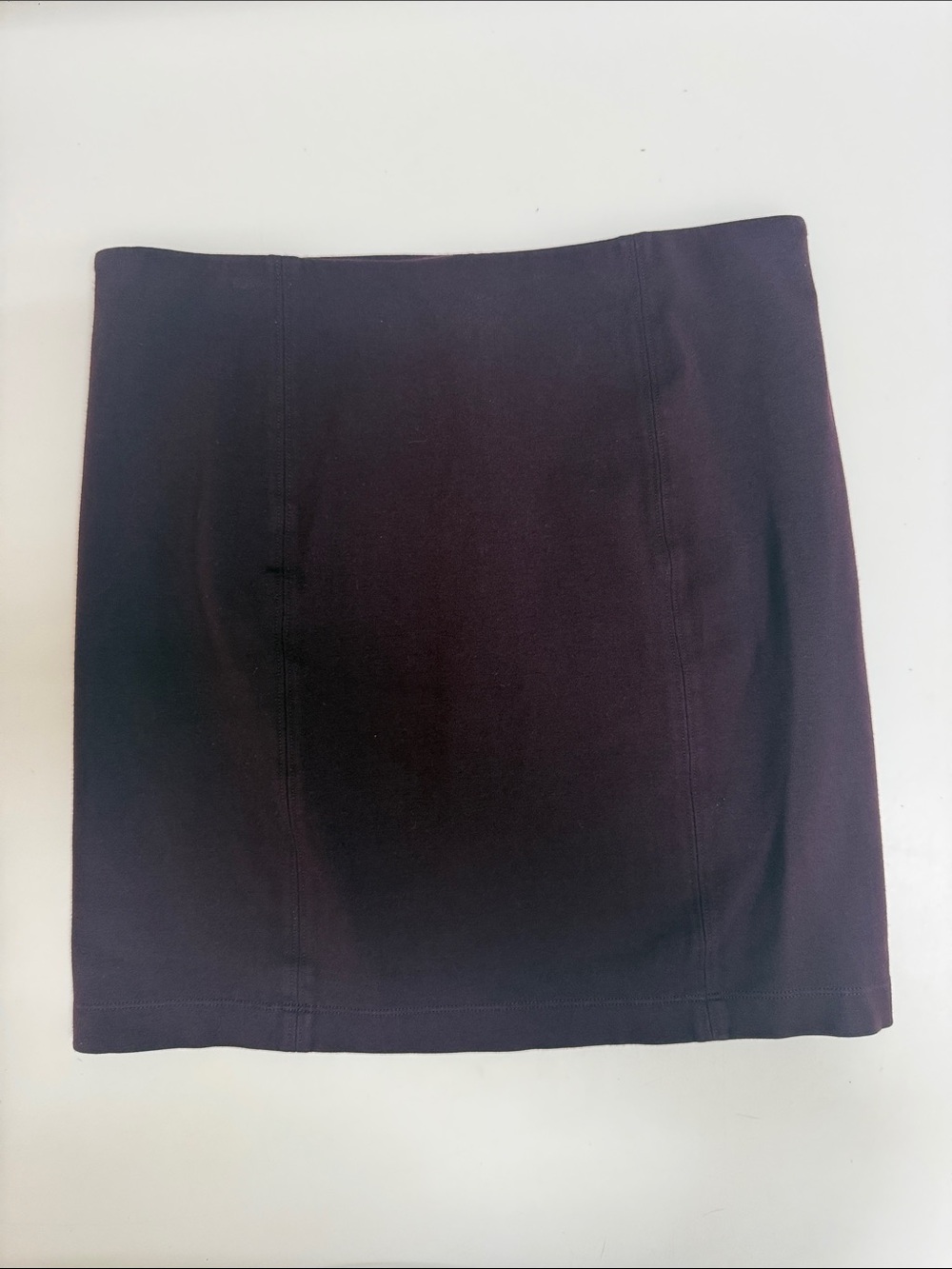 Talula Deep Burgundy Mini Skirt - Timeless Straight Silhouette
